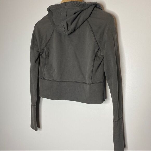 Hollister Y2K Gray Crop Hoodie sweatshirt Jacket women's size Small - Picture 7 of 9